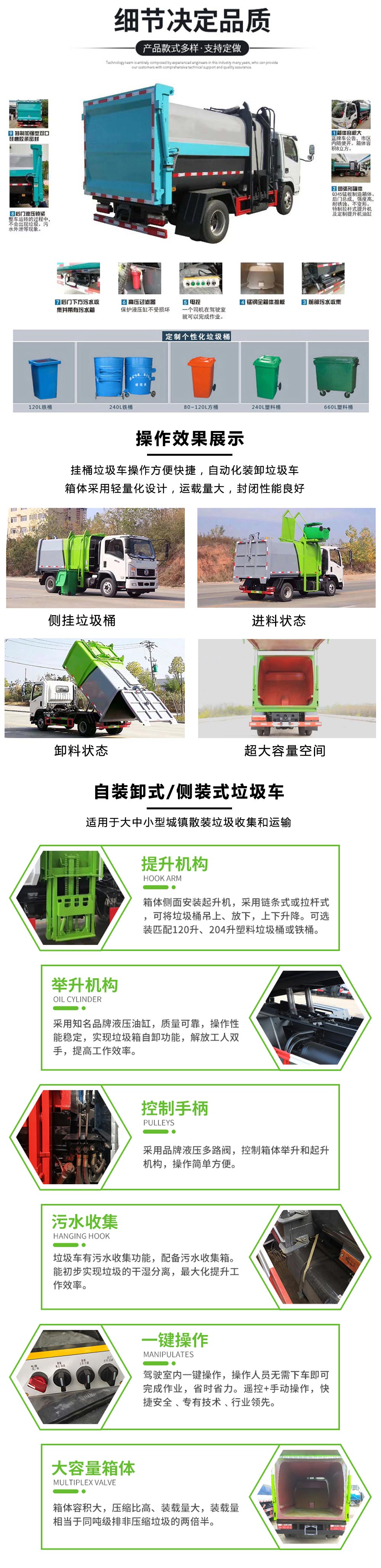 东风天锦挂桶垃圾车